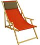 Liegestuhl terracotta Deckchair Gartenstuhl Kissen Buche hell Sonnenliege Strandstuhl 10-309NKD