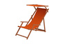 Liegestuhl terracotta Gartenstuhl Tisch Sonnendach Kissen Deckchair Buche Strandstuhl 10-309STKH