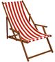 Deckchair rot-wei� Strandstuhl Gartenstuhl Buche dunkel Sonnenliege Relaxliege klappbar 10-314