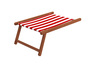 Gartenliege rot-wei� Strandliege Relaxliege Fu�ablage Sonnendach Buche Klappstuhl 10-314 F S