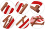Liegestuhl rot-wei� Sonnenliege Strandstuhl Deckchair Fu�ablage Kissen Sonnendach 10-314FSKH