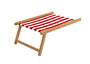Gartenliege rot-wei� Sonnenliege Relaxliege Fu�teil Kissen Buche natur klappbar 10-314 N F KH