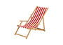 Liegestuhl rot-wei� Strandliege Gartenliege Sonnenliege Deckchair Buche natur Kissen 10-314NKD