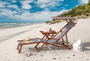 Liegestuhl blau-wei� Sonnenliege Strandstuhl Deckchair Fu�ablage Kissen Sonnendach10-317FSKD