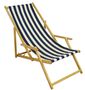 Deckchair blau-wei� Gartenliege Strandliege Sonnenliege Gartenstuhl Buche hell klappbar 10-31 N