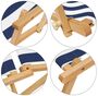 Klappstuhl blau-wei� Strandstuhl Gartenliege Sonnenliege Kissen hell Buche natur 10-317 N KH