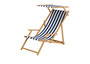 Liegestuhl blau-wei� Gartenliege Sonnenliege Sonnendach Strandstuhl Buche klappbar 10-317 N S