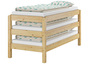 Stapelbett Massivholzbett  Kiefer Natur 90x200cm Einzelbett stapelbar G�stebett + Matratze 60.48-09M