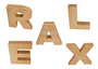 Handgefertigter RELAX-Schriftzug Buche Echtholz Holzbuchstaben Dekoration  40.11-003