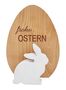Massivholzosterei aus Buche ge�lt mit wei�em Holzhasen Osterdeko 40.11-011