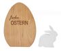 Massivholzosterei aus Buche ge�lt mit wei�em Holzhasen Osterdeko 40.11-011