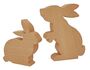 Tischdeko Hasenfamilie Holzhasen Buche massiv Hasen Set Osterdeko 40.11-012