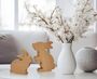 Tischdeko Hasenfamilie Holzhasen Buche massiv Hasen Set Osterdeko 40.11-012