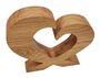 Rustikales Holzherz Eiche massiv ge�lt Dekoherz Herz aus Holz Tischdeko 40.12-007