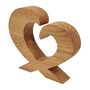 Rustikales Holzherz Eiche massiv ge�lt Dekoherz Herz aus Holz Tischdeko 40.12-007