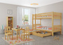 Kinderetagenbett massiv Kiefer Kinderzimmer Stockbett Hochbett Zubeh�r w�hlbar V-60.06-09