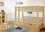Kinderetagenbett Stockbett Kieferbett + Rollrost + Bettkasten 90x200 Bett Kinderzimmer 60.09-09S1