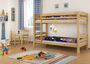 Stockbett Etagenbett Kiefer 90x200 massives Hochbett f. Kinderzimmer Doppelbett  Rollrost 60.10-09