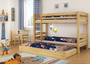 Kinder Etagenbett Kiefer natur 90x200 Massivholzbett Stockbett Rollrost G�stebettkasten 60.10-09S7