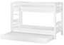 Kinder Etagenbett Stockbett hohes Bett waschwei� 90x200 Rollroste, 3 Matratzen 60.10-09WMS7M