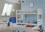 Etagenbett Kinderstockbett Kiefer wei� 90x200 Bettk�sten Rollrost hohes Bett 60.10-09WS2