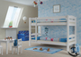 Etagenbett Kiefer wei� 90x200 mit Matratzen und Rollroste Bettkasten Kinderstockbett 60.10-09WMS1