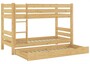 Teilbares Etagenbett Massivholz Kiefer 90x200 Zusatzbett Rollrost Stockbett 60.11-09Ni070S7
