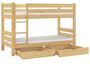 Teilbares Etagenbett Massivholz Kiefer 90x200 Matratze hohes Bett Stockbett 60.11-09Ni070MS2