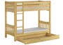 Etagenbett Kiefer natur Massivholzbett hohes Bett 90x200 Rollrost Matratzen 60.15-09Ni100MS1