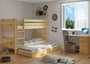 Etagenbett Kiefer massiv mit Rollroste u G�stebettkasten Kinderetagenbett 60.15-09 Ni70 S7