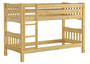Etagenbett hohes Bett Kiefer massiv 90x200 cm mit 2 Rollroste und 2 Matratzen 60.15-09 Ni70 M