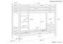 Etagenbett extra stabil 80x220, Nische 100 cm, mit 2 Rollroste 60.16-08-220 