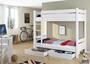 Etagenbett wei� 90x200 Nische 100 Stockbett Rollrost Matratzen Bettk�sten 60.16-09WMS2