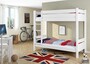 Etagenbett extra stabil 90x200 cm wei�, Nische 100 cm teilbar, mit 2 Rollroste 60.16-09WT100