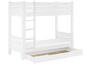 Hochbett Kiefer wei� 90x200 Etagenbett stabil teilbar Rollrost Bettkasten 60.16-09WT100MS1
