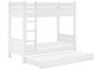 Massivholz-Stockbett Kiefer wei� 90x200 teilbar Rollrost Matratzen Bettkasten 60.16-09WT100MS7M