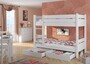 Massivholz-Etagenbett wei� 90x200 Nische 80cm teilbar Rollrost Bettkasten 60.16-09WT80S2