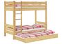 Hochbett 90x200 Massivholz Kiefer teilbar Rollroste Matratzen G�stebettkasten 60.16-09T100MS7M