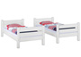 Etagenbett extra stabil 90x200 cm wei�, Nische 100 cm teilbar, mit 2 Rollroste 60.16-09WT100
