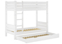Massivholz-Stockbett Kiefer wei� 90x200 teilbar Rollrost Bettkasten 60.16-09WT100S7