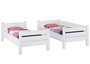 Massivholz-Etagenbett wei� 90x200 Nische 80cm teilbar Rollrost Bettkasten 60.16-09WT80S2