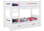 Massivholz-Etagenbett wei� 90x200 Nische 80cm teilbar Rollrost Bettkasten 60.16-09WT80S2