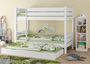 Etagenbett Kiefer wei� 90x200cm Nische 80 teilbar 3 Rollroste G�stebettkasten 60.16-09WT80S7
