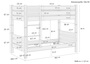 Massivholz-Stockbett Kiefer natur 100x190 Nische 80 teilbar mit 2 Rollroste 60.16-10-190T80