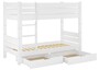 Kiefer-Stockbett wei� 100x200 Etagenbett Hochbett teilbar Rollrost Bettkasten 60.16-10WT80S2