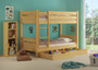 Etagenbett extra stabil Kiefer 100x200 cm, mit 2 Rollroste, 2 Matratzen und 2 Bettk�sten 60.16-10MS2 