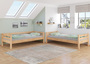 Etagenbett f�r Erwachsene Stockbett Buche natur massiv 90x200 Hochbett mit 2 Rollroste 60.17-09