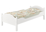Einzelbett wei� 90x200 Futonbett Bettrahmen Singlebett Lattenrollrost Matratze 60.30-09WM