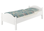 Einzelbett wei� 90x200 Futonbett Bettrahmen Singlebett Lattenrollrost Matratze 60.30-09WM