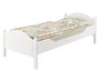 Einzelbett wei� 90x200 Futonbett Bettrahmen Lattenrollrost Matratze 60.30-09WFLM